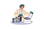 Scientists work in laboratory set, a Person Illustration by PaperTrident (Thumbnail 3 of 7)