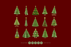 Christmas Tree Decoration Asset, an Object 3D Model by graphicook