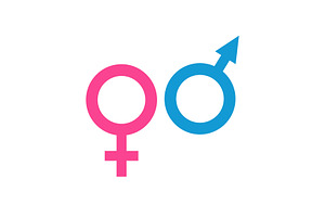Male and female sex symbols, an Outline Icon by RODINA