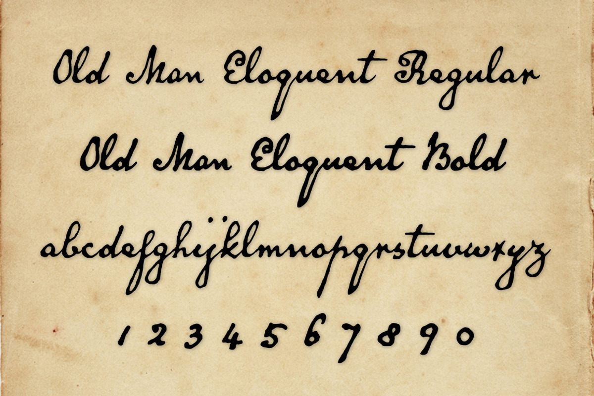 Old Man Eloquent, a vintage pen font. preview 4