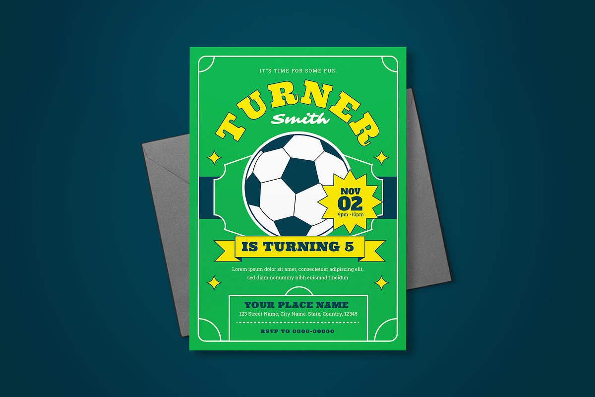 Birthday Soccer Invitation, an Invitation Template by graphicook (Photo 3 of 3)