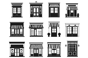 Store door entrance set. Old, an Object Illustration by Valerie Bodnar