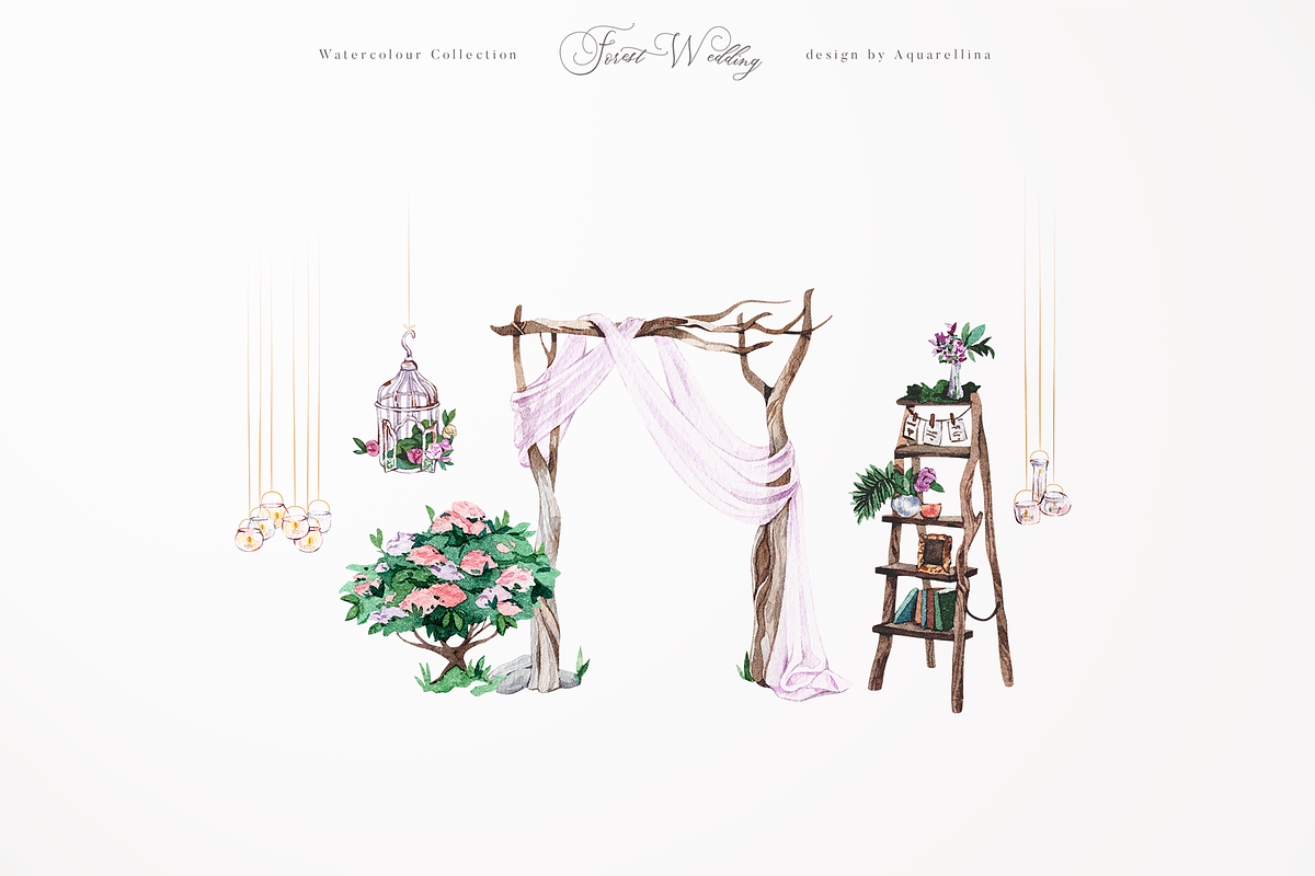 Forest Wedding Illustrations, a Decorative Illustration by Aquarellina (Photo 22 of 32)