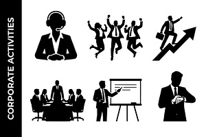 Business & Corporate Silhouettes Set, an Object Graphic by nandinigraphics