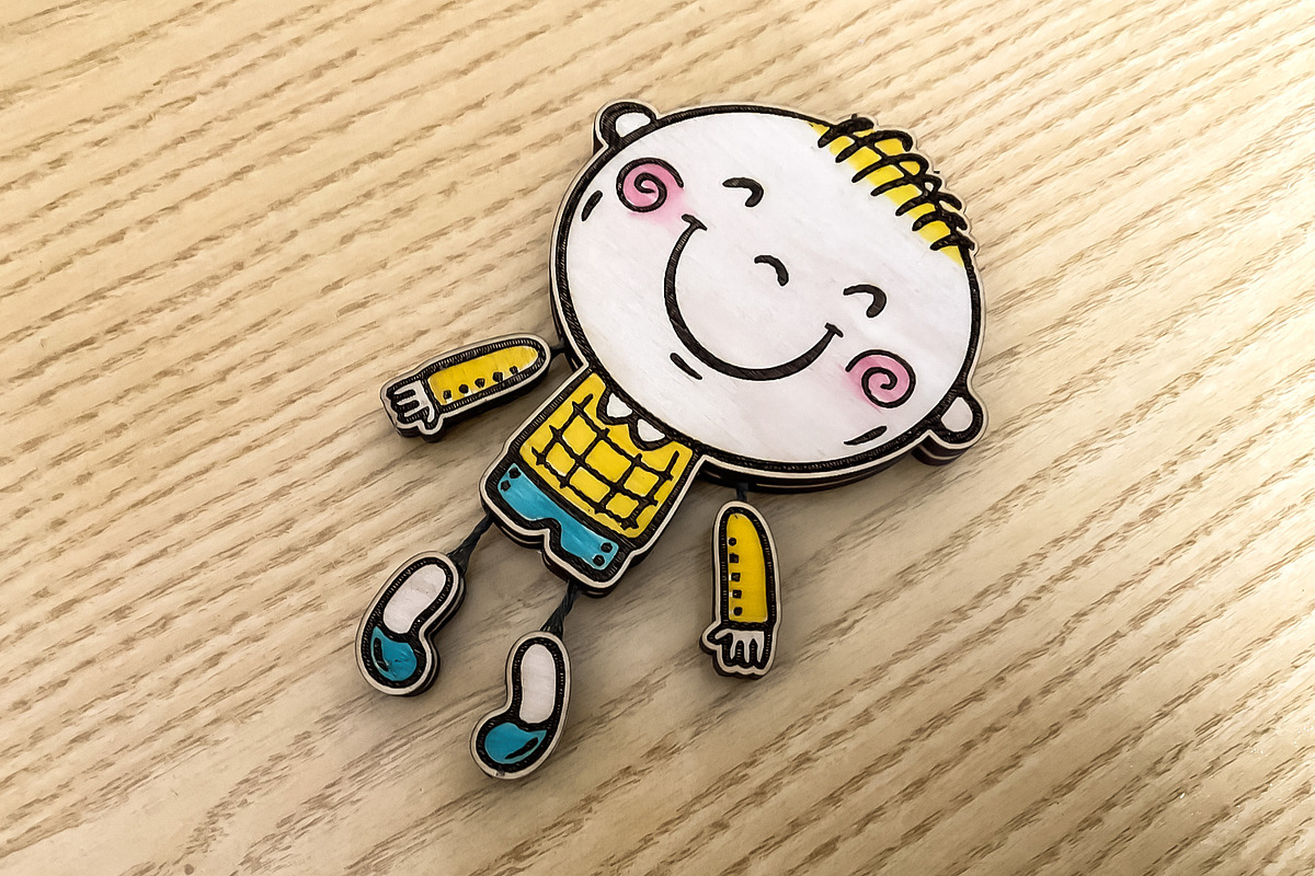 Movable Doll SVG for Laser Cutting, an Object Graphic by Bubert Art (Photo 7 of 8)