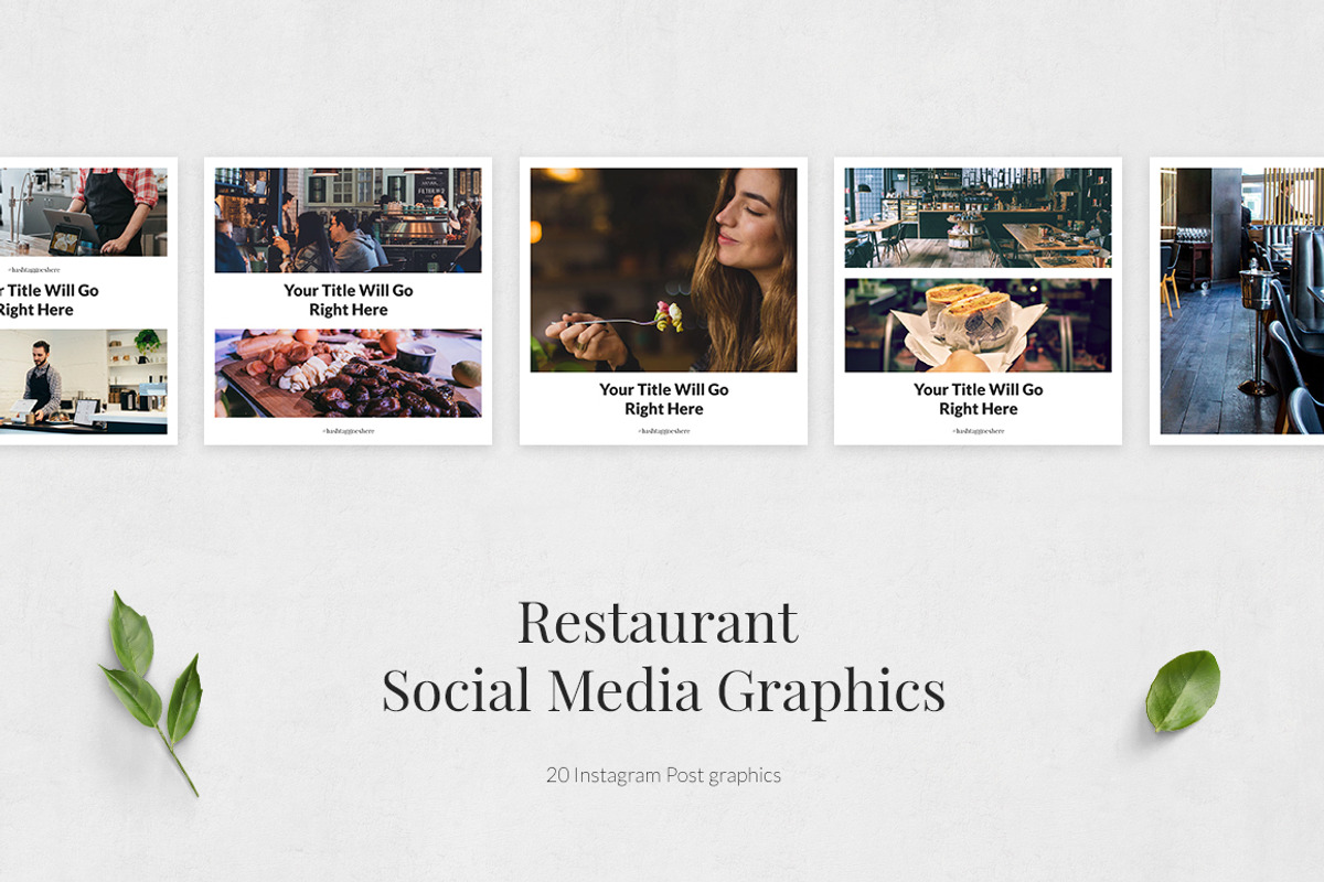 Restaurant Instagram Posts, a Social Media Template by Social Corner Graphics (Photo 2 of 8)