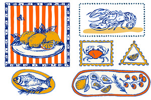Italian summer postcard design with