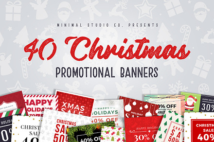 40 Christmas Promo Banners, a Social Media Template by MinimalStudioCo