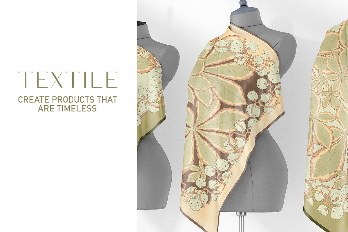 Silk Scarf Leaf Mosaic, a Pattern Graphic by Natalia0307 (Photo 5 of 9)