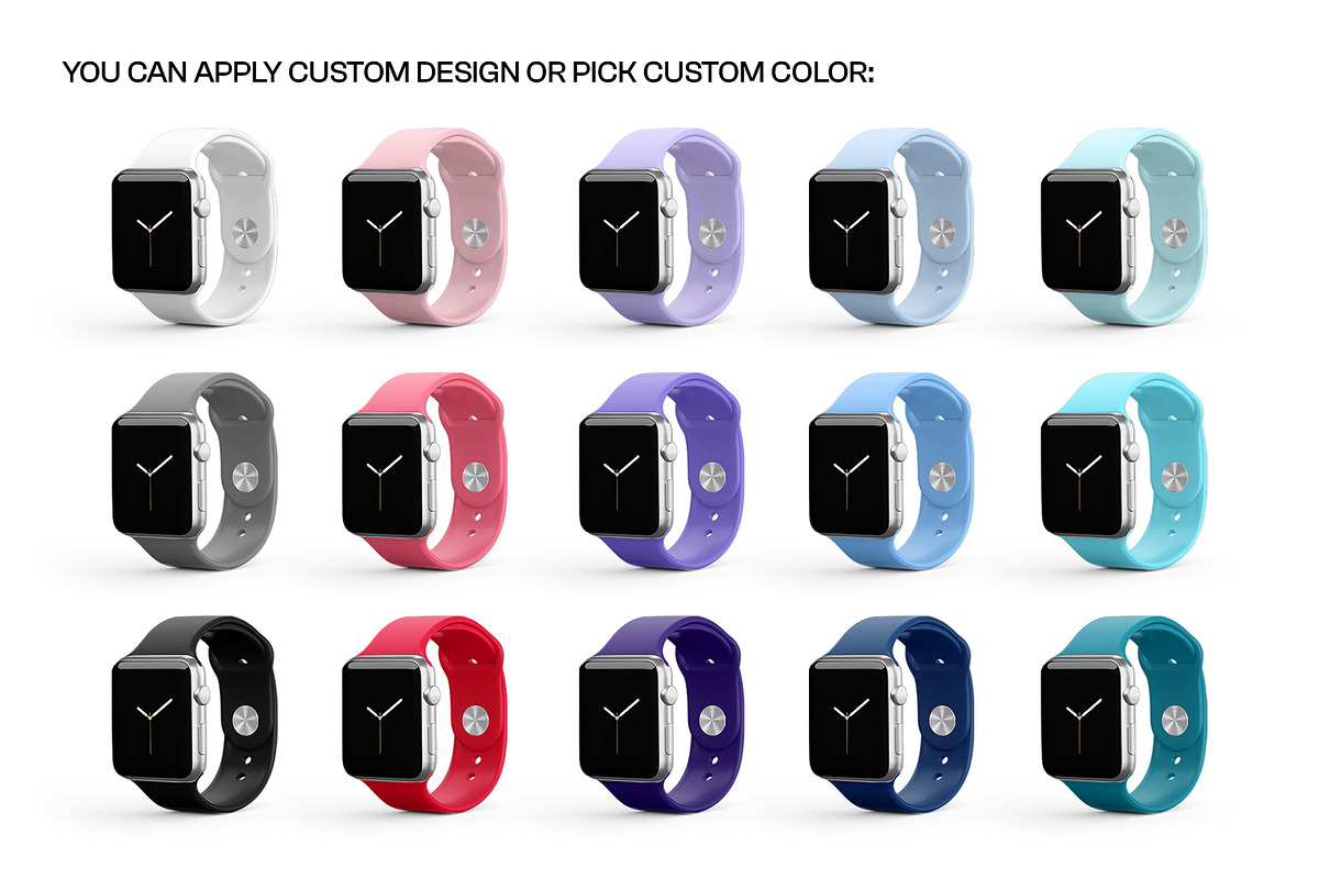 Apple Watch Band Mockup Set, a Wearable Device Mockup by creatsy2 (Photo 4 of 12)