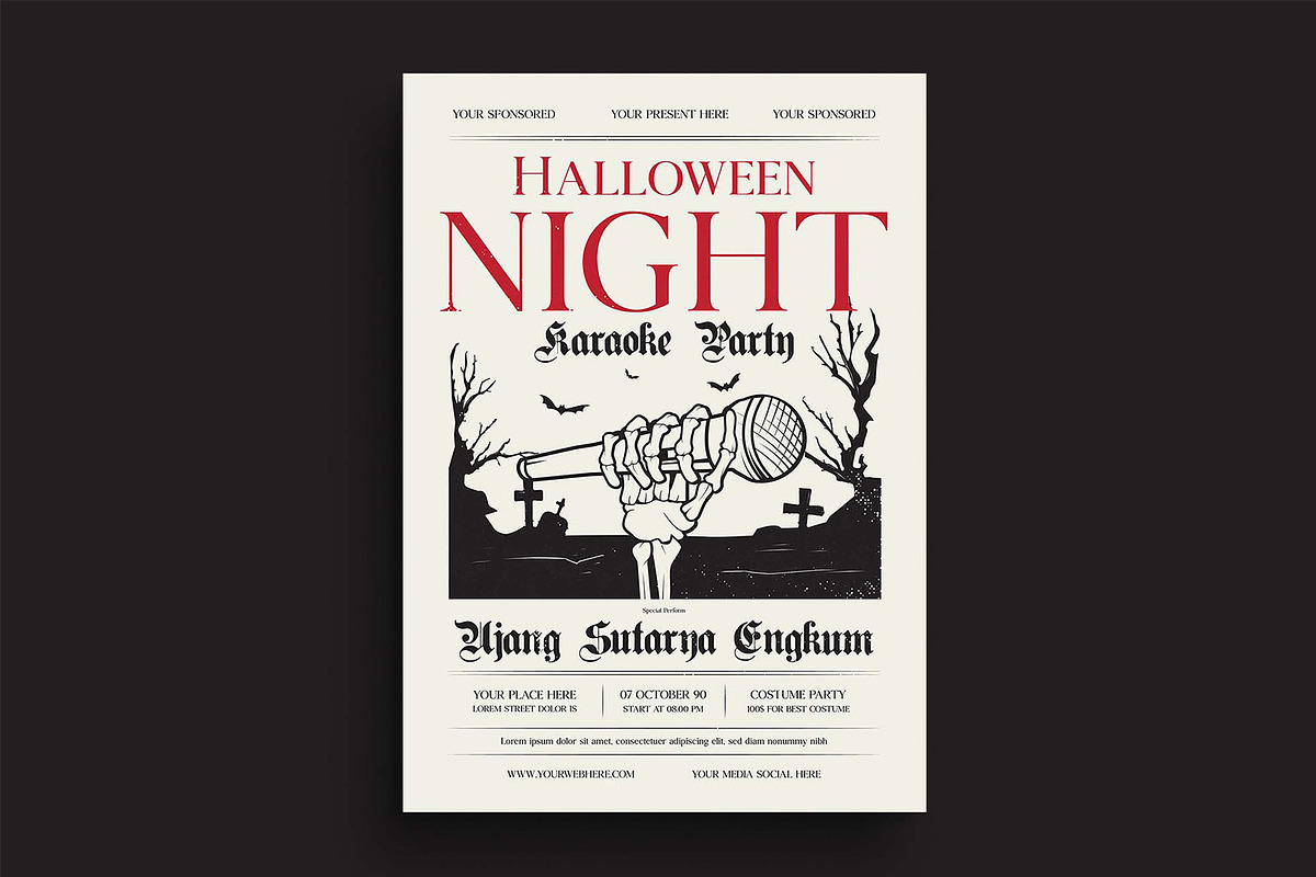 Halloween Karaoke Party Flyer, a Flyer Template by megarez (Photo 2 of 3)