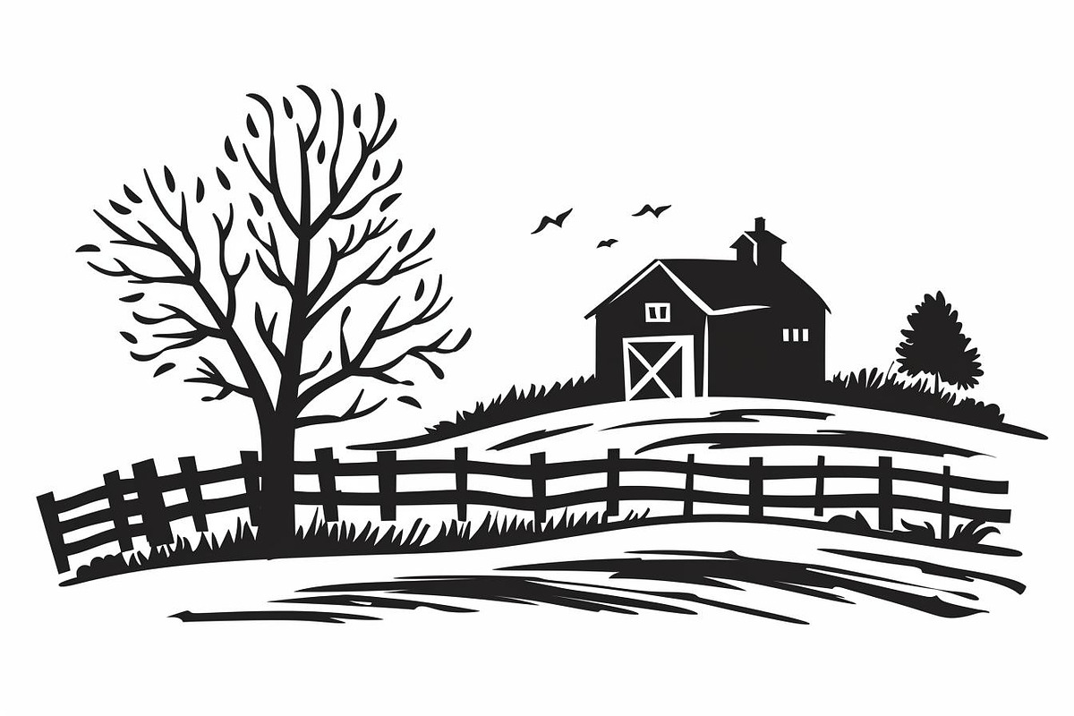 Farmhouse scene silhouette vector, an Icon by Amazin_art (Photo 12 of 13)