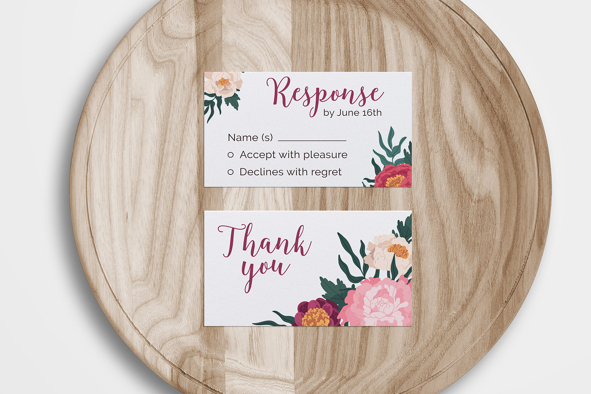 Floral wedding invitation cards set, a Decorative Illustration by Good Studio (Photo 3 of 3)