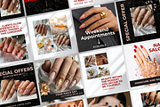 Nail Technician Instagram Templates, a Social Media Template by DesignsbyMariaStudio (Thumbnail 1 of 9)