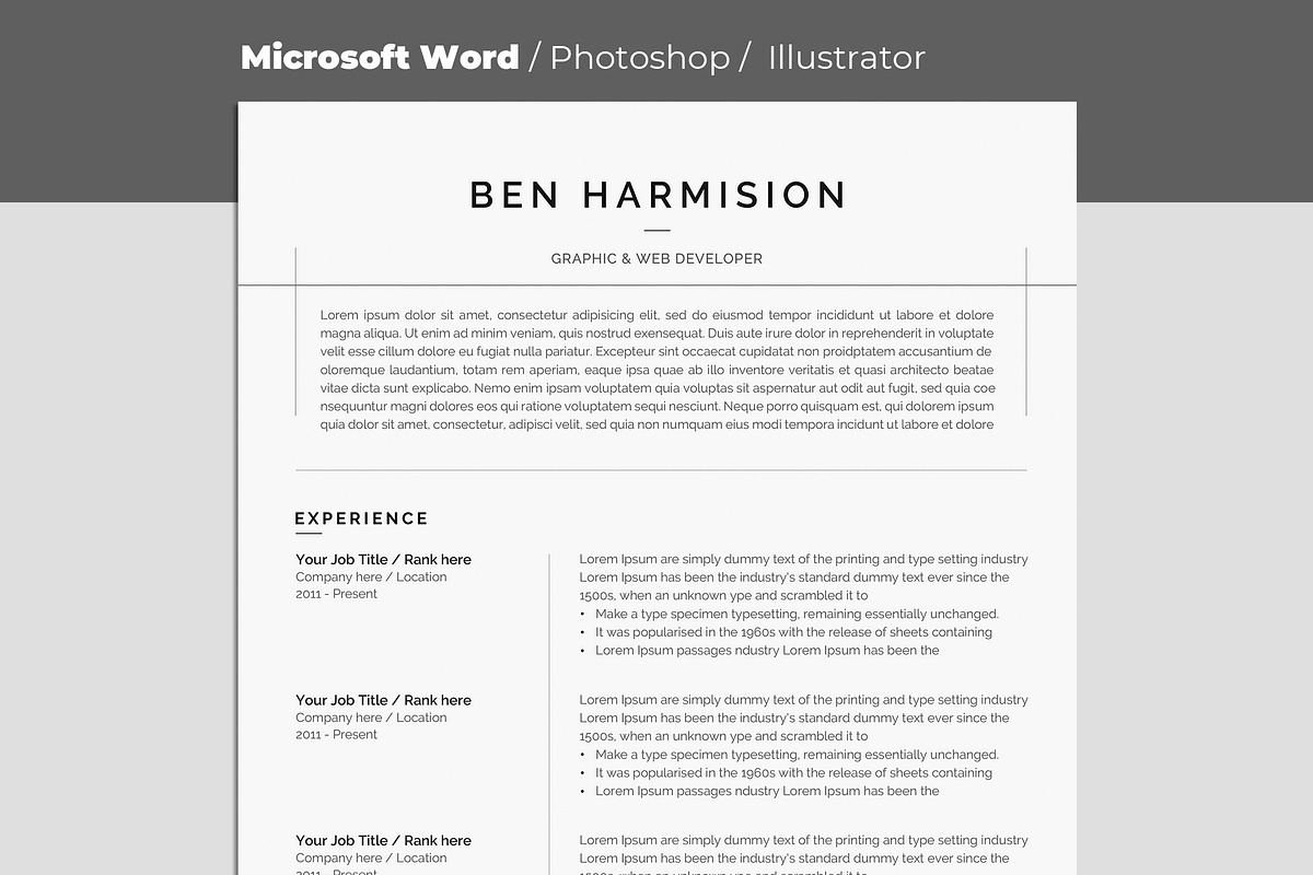 Cv template, a Resume Template by paulresume (Photo 1 of 4)