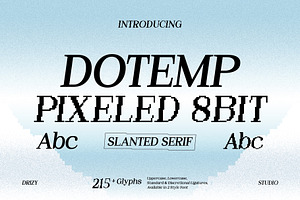 Dotemp - 8Bit Pixel Slanted Font, a Serif Font by Drizy
