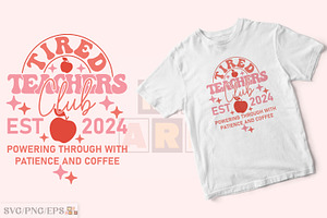 Tired Teachers Club Teacher SVG, a Graphic by mh_arif