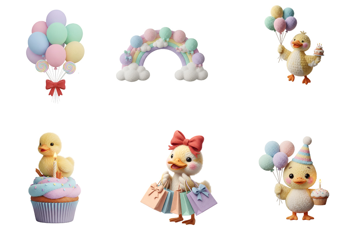 Cute Birthday Goose Clipart Bundle, an Illustration by GatewayDesign (Photo 2 of 3)