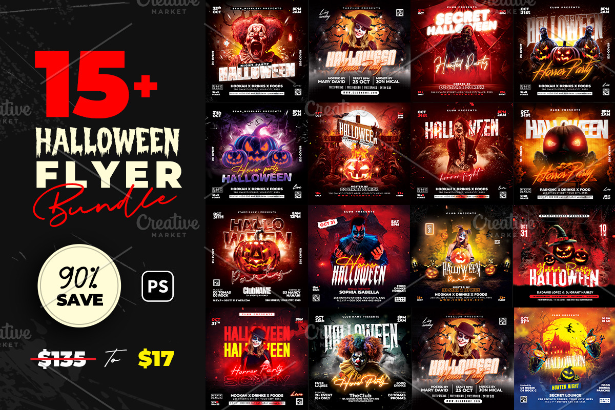 15+ Halloween Flyer Bundle, a Flyer Template by StarPixles11 (Photo 1 of 9)