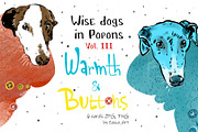 Wise Dogs in Popons III: 6 cards, an Illustration by Zooza Art (Thumbnail 1 of 6)