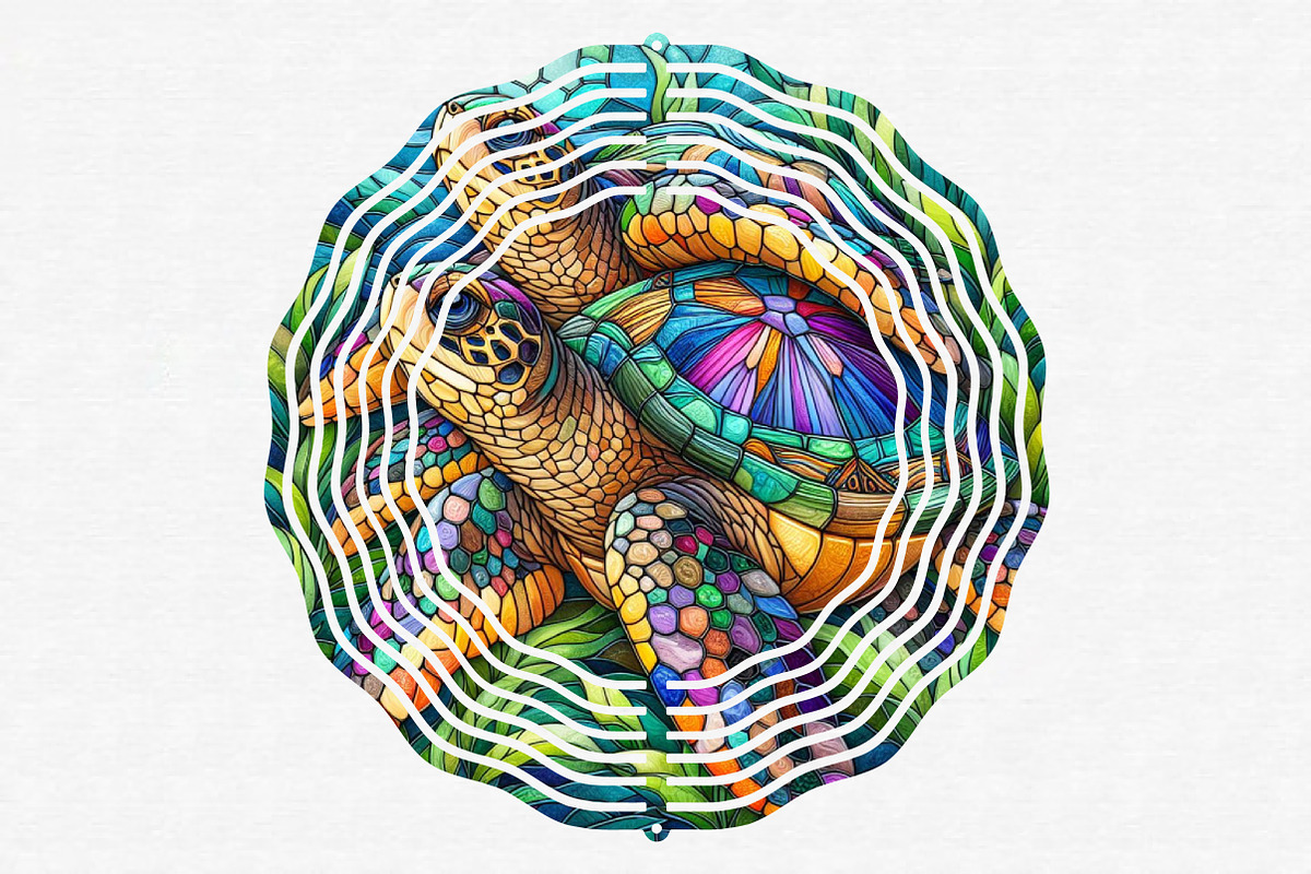 Stained Glass Turtles Sublimation, an Illustration by CraftArtStudio (Photo 5 of 6)