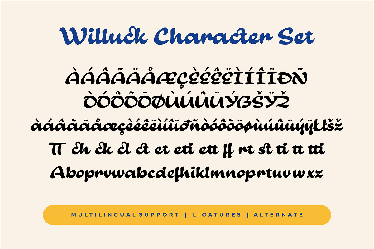 Willuck Font – Playful Retro Font, a Handwritten Font by Bekhair Studio (Photo 6 of 25)
