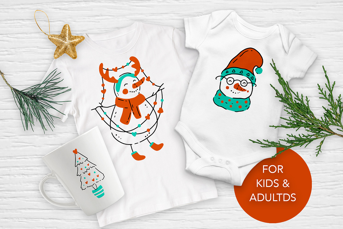 Snowman Christmas Graphic Pack., an Illustration by ClipArtRoom (Photo 4 of 6)