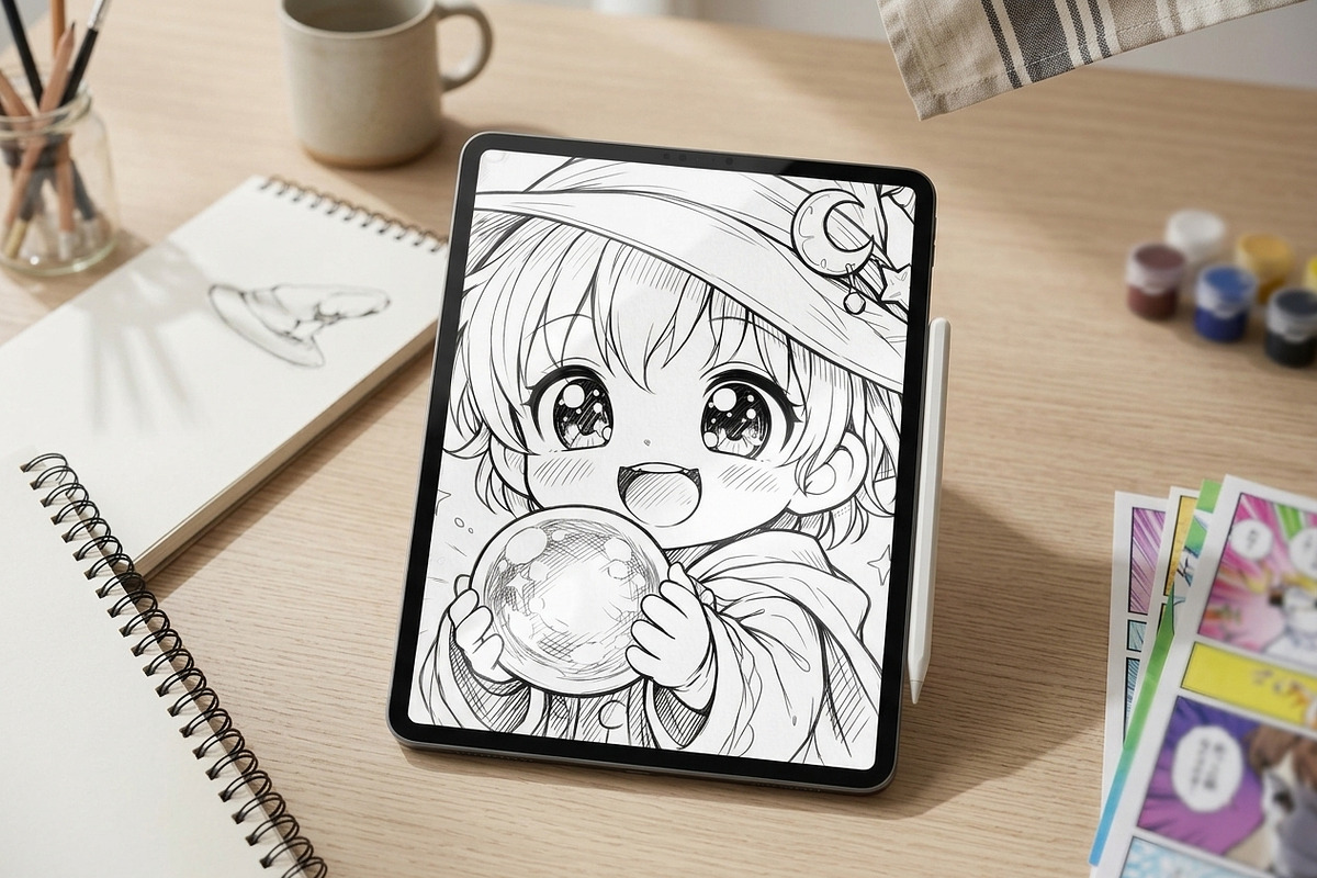Cute Wizard Coloring Book Pages Vol2, a Seasonal Illustration by ikarifq shop (Photo 4 of 5)