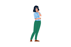 Young pensive businesswoman standing, a Person Illustration by pikepicture