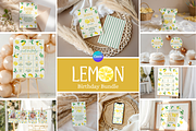 Sweet One Lemon Birthday Bundle, a Stationery Template by Digital_Mind (Thumbnail 1 of 8)