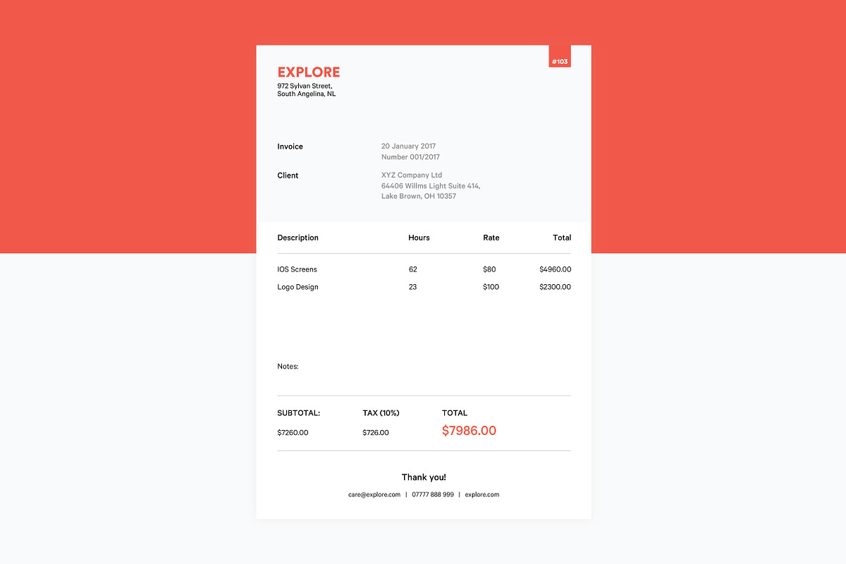 Invoice, a Stationery Template by Pixul (Photo 1 of 3)