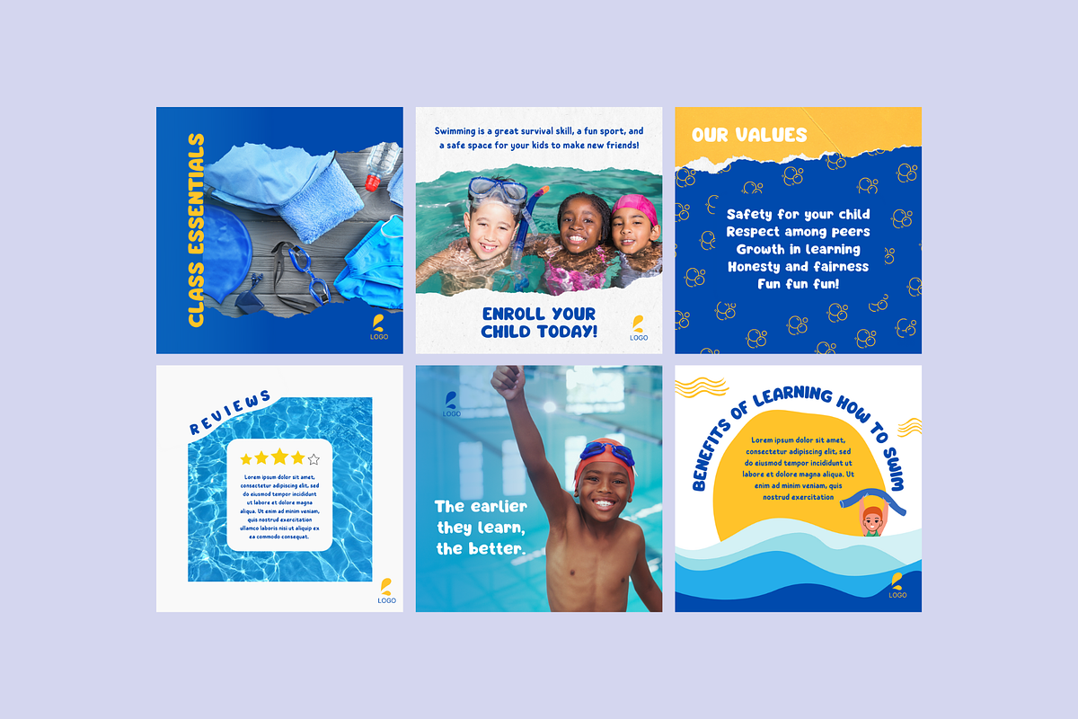 Kids Swimming School Social Media, a Social Media Template by Sincerely ...