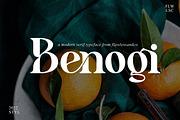 Benogi - Retro Serif Font, a Serif Font by Flawless And Co (Thumbnail 1 of 12)
