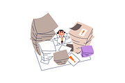 People work overtime concept set, a Work Illustration by PaperTrident (Thumbnail 2 of 9)
