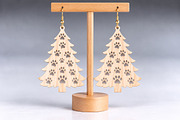 Christmas Tree Earrings Laser Cut, an Object Graphic by Canvas Craft (Thumbnail 3 of 4)