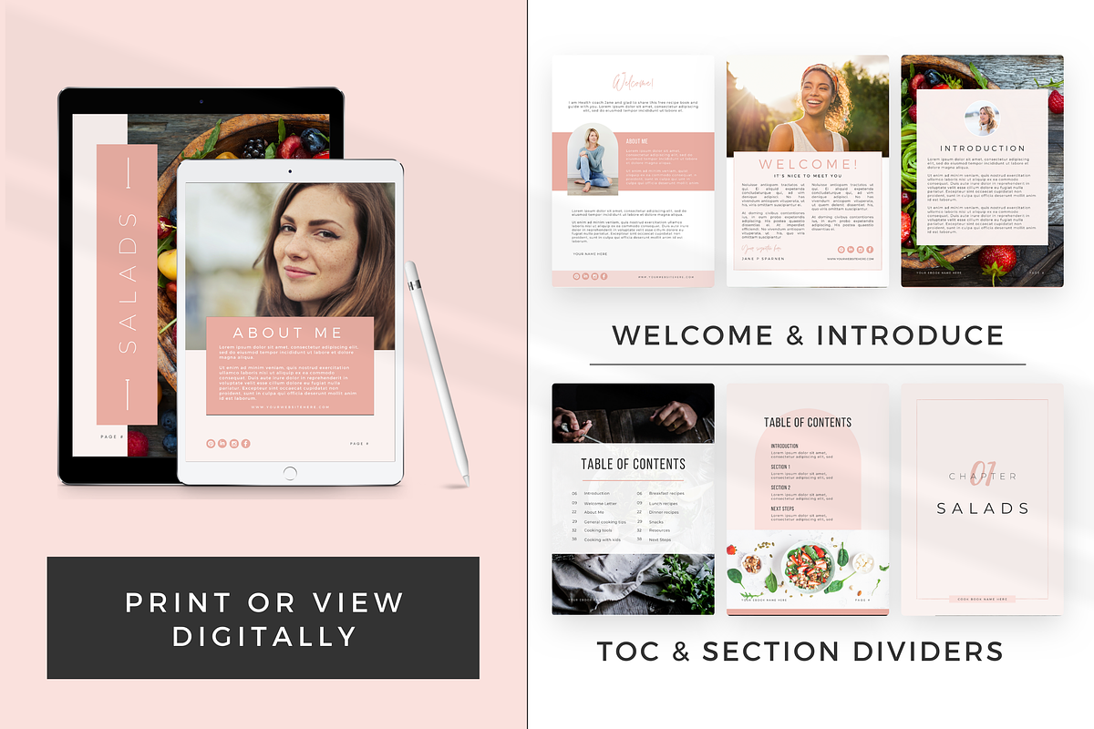 Recipe Book Template for Canva, a Brochure Template by Designs by Darowan (Photo 5 of 11)