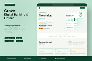 Digital Banking & Fintech Website, an UI Kit Template by Pitchlook.Studio