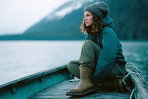 Girl on a Boat in Mountain Lake, a Sports & Recreation Photo by k.tay