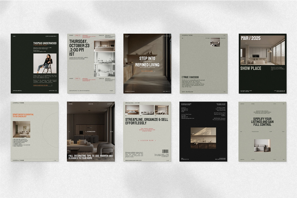 Modern Real Estate Instagram Bundle, a Social Media Template by The Aesthetic Studio (Photo 5 of 10)