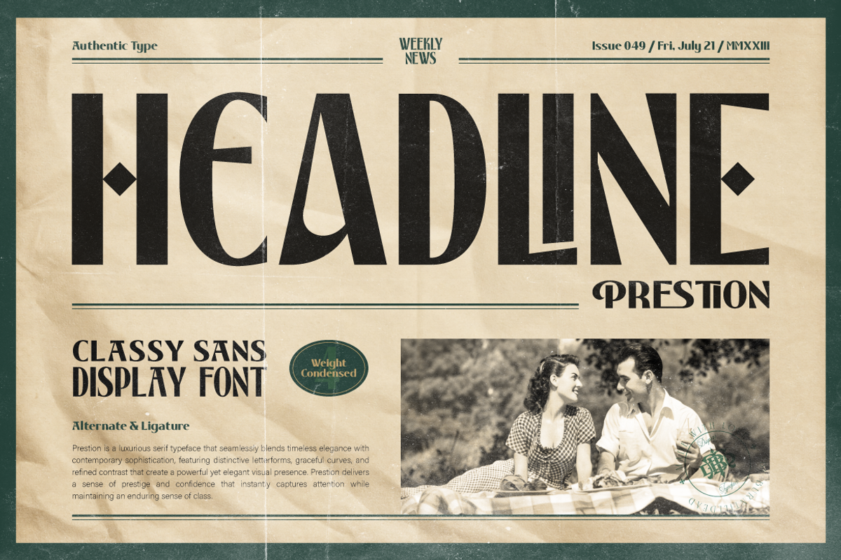 Prestion, a Sans Serif Font by Burntilldead (Photo 6 of 12)