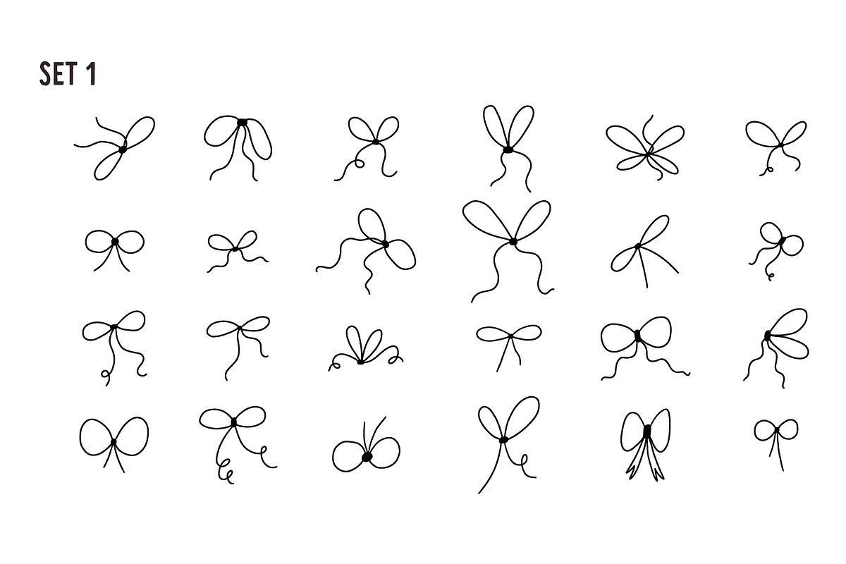 Ribbon Bow Line Border Set, a Decorative Illustration by AnkaDrozd (Photo 2 of 3)