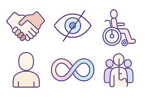 Symbols representing inclusivity, an Education Illustration by ZinetroN