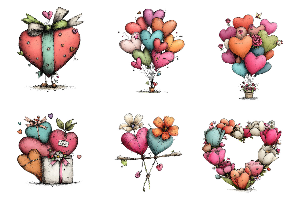 Valentines Day Love Clipart, an Illustration by CreationArt (Photo 5 of 7)