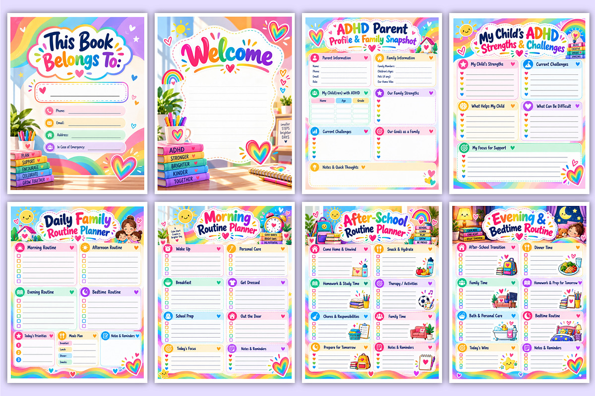 ADHD Parent Planner | Family Routine, a Stationery Template by Mustafiz (Photo 2 of 4)