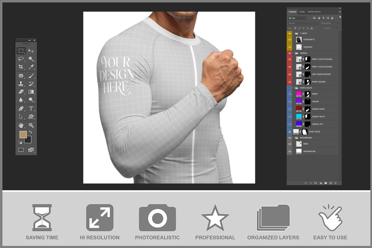 Compression Longsleeve T-Shirt PSD, a Product Mockup by Bruno's Shop (Photo 2 of 3)