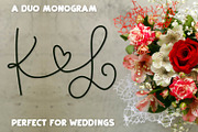 Couple's Monogram - Monoline Wedding, a Font by CraftyLittleNodes (Thumbnail 3 of 8)
