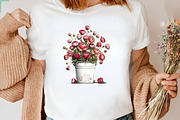 Spring Flower Bucket Sublimation Cli, an Illustration by SVGArt (Thumbnail 8 of 9)