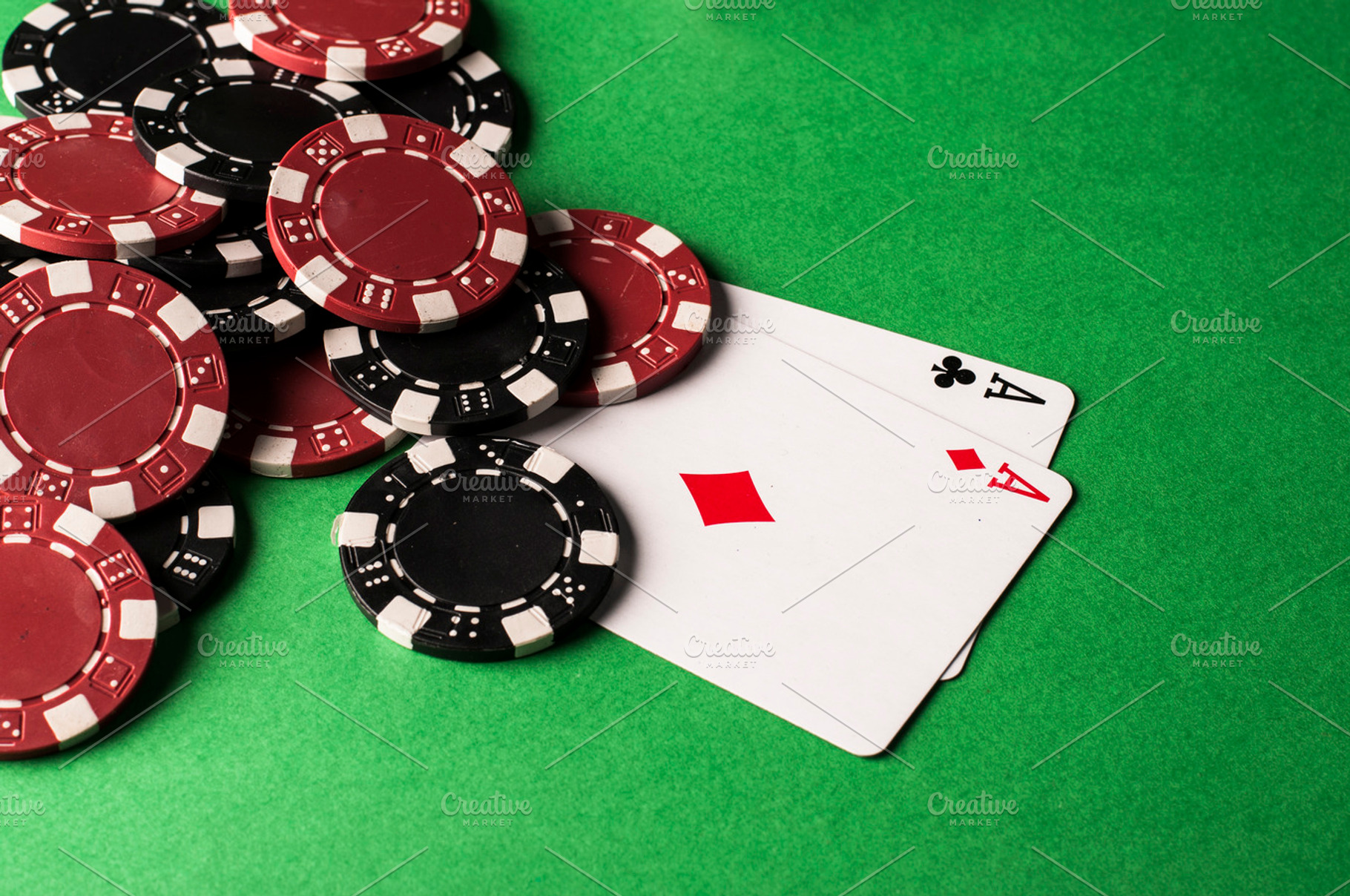 Two ace with gambling coins featuring casino, blackjack, and poker