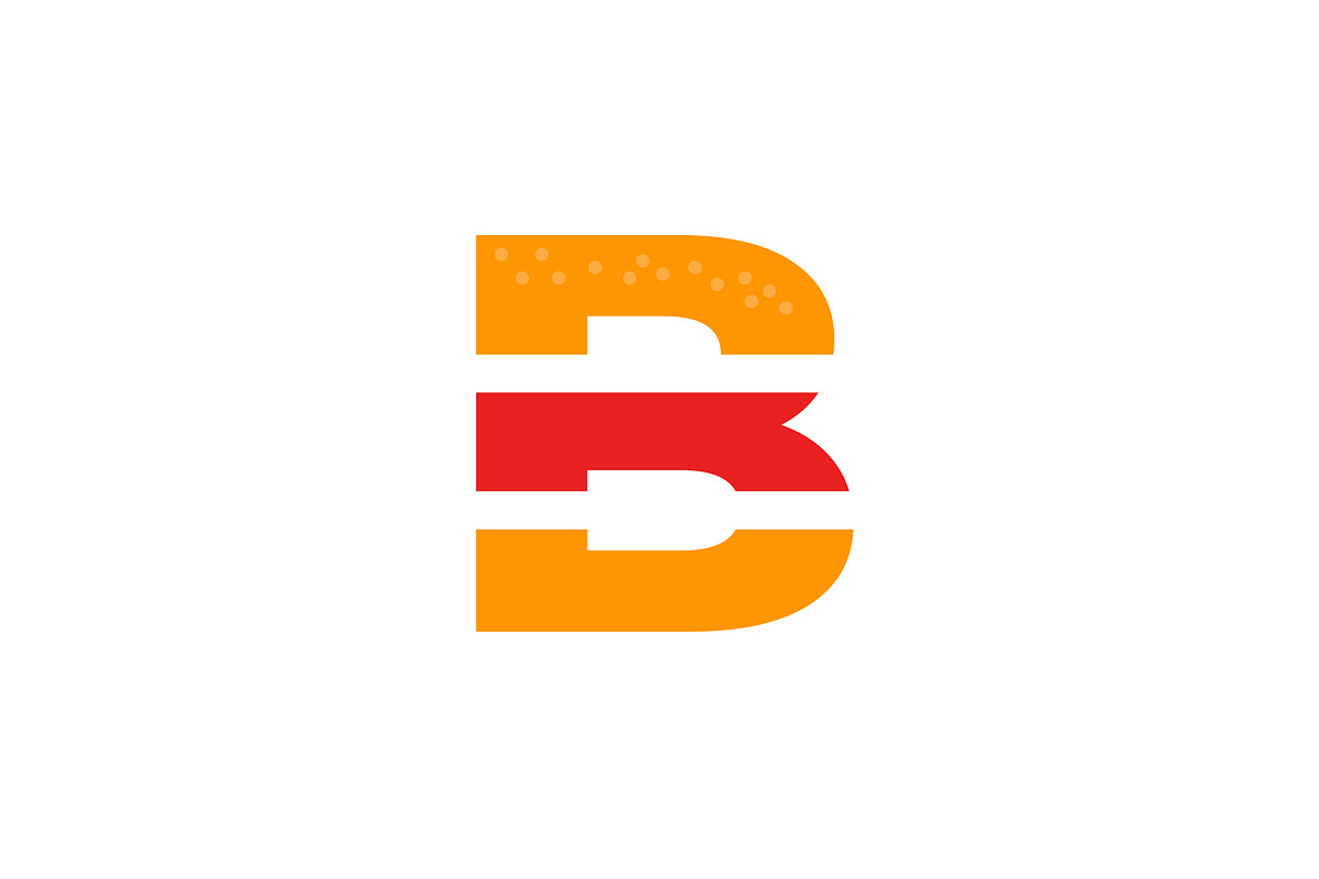 burger forming letter b icon design, a Branding & Logo Template by OmerStudio