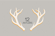12 Deer antler, an Animal Illustration by VectorBakery (Thumbnail 2 of 2)